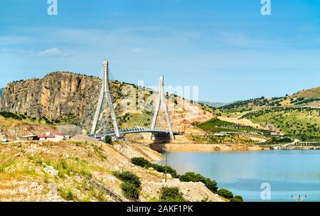 Il Nissibi Eufrate ponte che attraversa il fiume Eufrate nel sud-est della Turchia Foto Stock