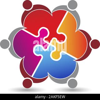 logo coppia puzzle Foto Stock