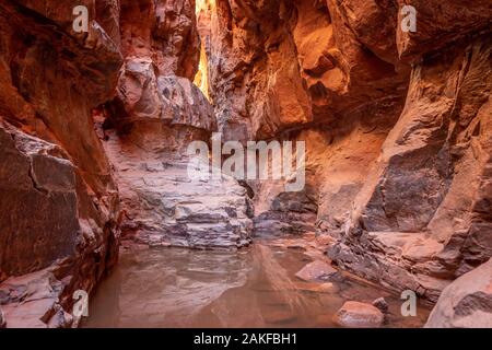 Khazali canyon presso Wadi Rum desert in Giordania Foto Stock