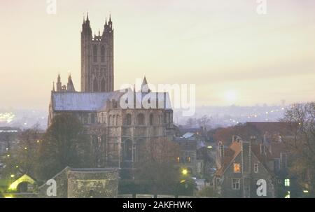 Vista al livello degli occhi della Cattedrale di Canterbury. Kent. Regno Unito Foto Stock