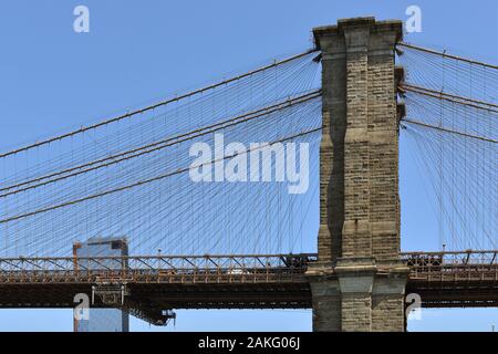 Ponte di Brooklyn, New York City, Stati Uniti (frammento) Foto Stock