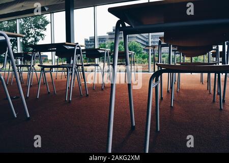 All'interno di una sala classe dell'edificio Educational desing by Koolhaas all'Università di Utrecht Foto Stock