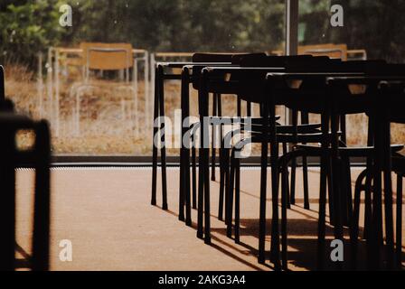 All'interno di una sala classe dell'edificio Educational desing by Koolhaas all'Università di Utrecht Foto Stock