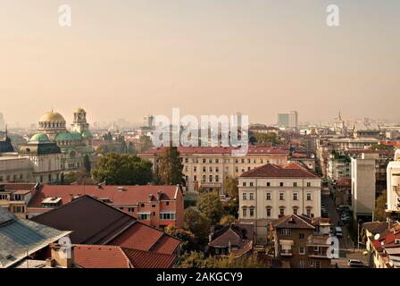 Vista della città di Sofia da alta;Bulgaria;l'Europa; Foto Stock