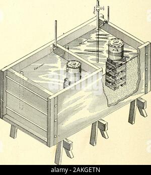 La lucidatura e la placcatura di metalli; un manuale per il electroplater, dando i moderni metodi di lucidatura, placcatura, lucidatura, ossidando e laccatura metalli, per la progressiva workman . o che un tubo di supporto può bo lilted. il fondo aperto e che giunge quasi al fondo del serbatoio. Questa tubazione deve essere di diametro sufficiente a riscaldare uptin- acqua rapidamente, quando il lavoro richiede risciacquo caldo è beingdone. Il vapore deve essere pulito e deve venire directfrom la caldaia, se possibile ; non utilizzare exhauststeam, che contiene olio, mentre l'acqua di risciacquo musthe mantenuta pulita; e la pressione mu Foto Stock