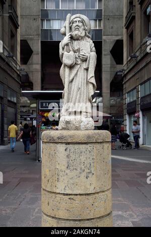 Il Cile, Santiago de Chile, statua dell Apostolo San Giacomo Patrono della città Foto Stock