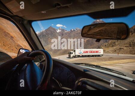Argentina, Mendoza, Vicente Lezea, basco di immigrati di creare una società di trasporto che attraversa la cordigliera andina per il trasporto delle banane provenienti dal Cile Foto Stock