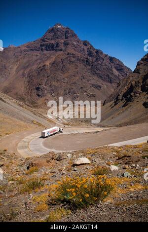 Argentina, Mendoza, Vicente Lezea, basco di immigrati di creare una società di trasporto che attraversa la cordigliera andina per il trasporto delle banane provenienti dal Cile Foto Stock