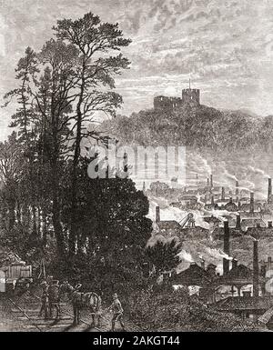 Il Black Country e Castello di Dudley, West Midlands, Inghilterra, visto qui nel XIX secolo. In inglese da immagini, pubblicato 1890. Foto Stock