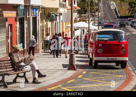 Spagna Isole Canarie El Hierro Island, Tigaday, Main Street Foto Stock