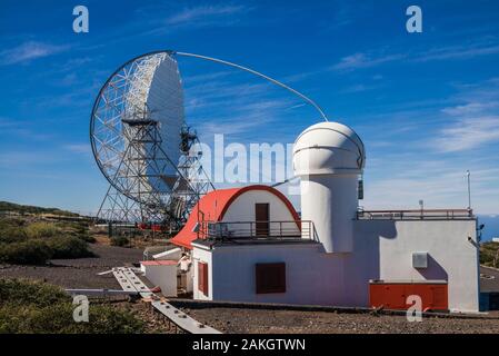 Spagna Isole Canarie La Palma Isola, Parque Nacional de la Caldera de Taburiente national park, Osservatorio di Roque de los Muchachos, il Florian Goebel MAGIC telescopi, 2009 Foto Stock