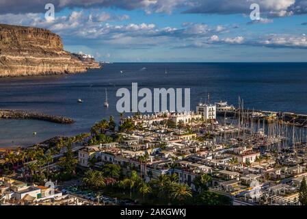 Spagna isole canarie Gran Canaria Island, Puerto de Mogan, la marina Foto Stock