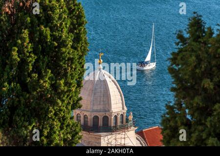 Croazia, Dalmazia, Sibenik Knin, costa dalmata di Sibenik, Saint James Cathedral elencati come patrimonio mondiale dall' UNESCO Foto Stock