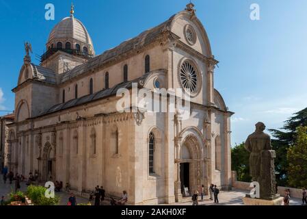 Croazia, Dalmazia, Sibenik Knin, costa dalmata di Sibenik, Saint James Cathedral elencati come patrimonio mondiale dall' UNESCO Foto Stock