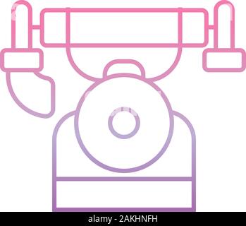 Vintage Telefono , Telefono , icona gradiente illustrazione vettoriale Illustrazione Vettoriale
