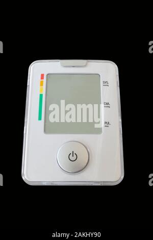 Luce strumento medicale per la misurazione della pressione arteriosa isolato su sfondo nero Foto Stock