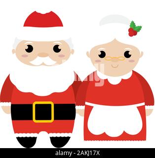 Babbo Natale e la sig.ra Claus Illustrazione Vettoriale