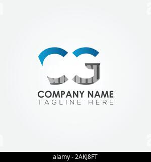 CG iniziale Lettera con logo moderno creativo Business Tipografia template vettoriale. Creative lettera astratta CG Logo Design Illustrazione Vettoriale