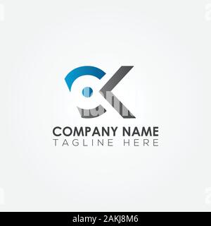 CK iniziale Lettera con logo moderno creativo Business Tipografia template vettoriale. Creative lettera astratta CK Logo Design Illustrazione Vettoriale