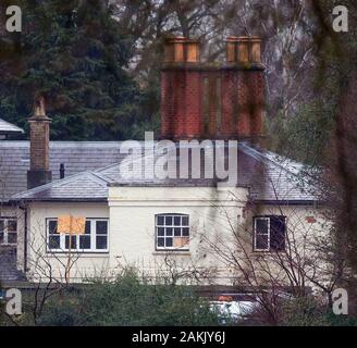 Frogmore Cottage, la casa del principe Harry e Meghan Markle, il Duca e la Duchessa di Sussex, nel parco del Castello di Windsor visto durante i lavori di ristrutturazione Foto Stock