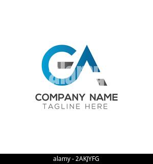 GA iniziale lettera collegata Logo. GA lettere del tipo di Logo Design template vettoriale. Lettera astratta GA logo Design Illustrazione Vettoriale