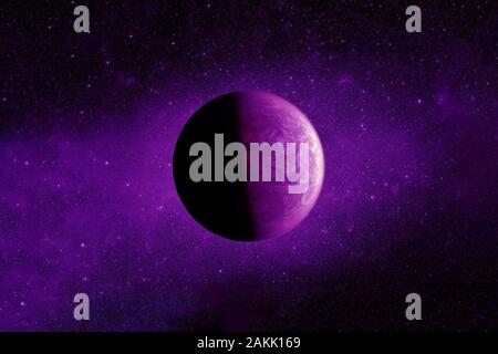 Violetta exoplanet su uno sfondo scuro. Gli elementi di questa immagine sono state arredate dalla NASA Foto Stock