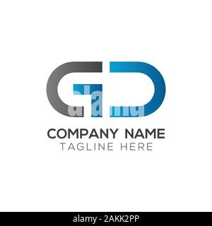 GD iniziale lettera collegata Logo. GD lettere del tipo di Logo Design template vettoriale. Lettera astratta GD logo Design Illustrazione Vettoriale