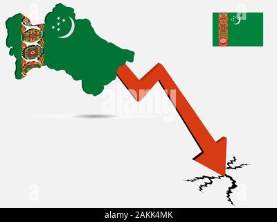 Turkmenistan crisi economica vettore illustrazione EPS 10 Illustrazione Vettoriale