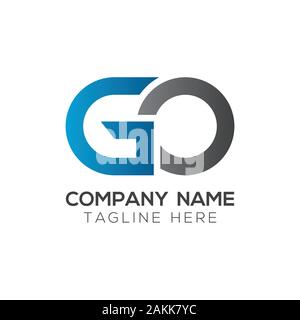 Andare iniziale lettera collegata Logo. Passare il tipo di lettera Logo Design template vettoriale. Lettera di Abstract Vai logo Design Illustrazione Vettoriale