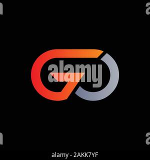 Andare iniziale lettera collegata Logo. Passare il tipo di lettera Logo Design template vettoriale. Lettera di Abstract Vai logo Design Illustrazione Vettoriale