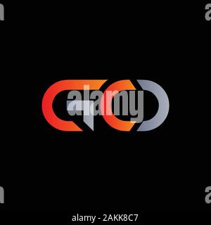 Andare iniziale lettera collegata Logo. Passare il tipo di lettera Logo Design template vettoriale. Lettera di Abstract Vai logo Design Illustrazione Vettoriale