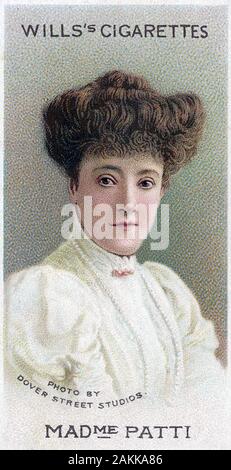 ADELINA PATTI (1843-1919) Italiano cantante lirica su di una carta di sigaretta Foto Stock