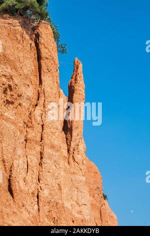 Effetti del mare erosione costiera con suolo argilloso Foto Stock