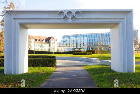 Losanna, Svizzera. 9 Gen, 2020. Losanna, Svizzera - Gennaio 09, 2020: il Comitato Olimpico Internazionale, cio la sede centrale di Losanna, Internationales Olympisches Komitee, Sport, Olympia | Utilizzo di credito in tutto il mondo: dpa/Alamy Live News Foto Stock