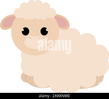 Isolato carino ovini Illustrazione Vettoriale