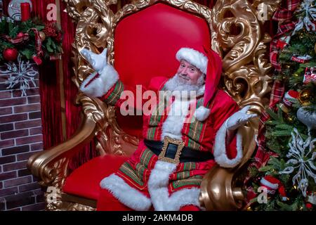 Orlando, Florida. Dicembre 30, 2019. Babbo Natale al Seaworld Foto Stock