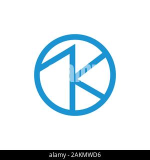 Lettera ak semplice e geometrica linea vettore logo Illustrazione Vettoriale