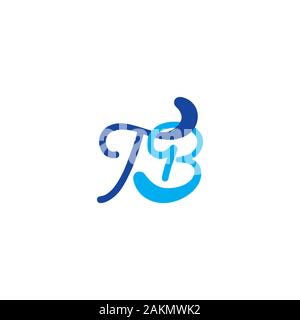Lettera tb curve collegate design logo vector Illustrazione Vettoriale