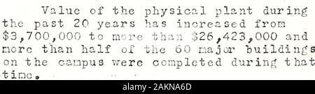 Bollettino di facoltà / Pennsylvania State College . c informazioni,313 Vecchio principale, entro e non oltre il 10 a. m. ogni venerdì. j/ Gennaio 7, 1947 Nb3 DR. RffD. HETZEL compie 20 anni come presidente della RDC Ralph Dorn Hetzel ha completato20 anni, come presidente del collegio. I membri ed ex membri del consiglio di amministrazione thePresident ha salutato e la Sig.ra Hetzel presso un informalluncheon al Nittany Lion Inn onDecember 16" leader studenteschi chiamati all'Presi-ammaccature residence ed espresso la appre-prezzamento e congratulazioni del studentbody. Il dott. Hetzel è venuto a Penn State su de-cember 15, 1926, p. Foto Stock