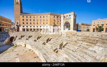All'Anfiteatro Romano in Piazza Sant'Oronzo a Lecce Puglia Italia Foto Stock