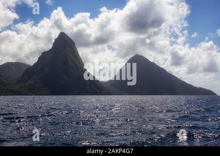 Bellissima vista della costa sul Mar dei Caraibi Foto Stock