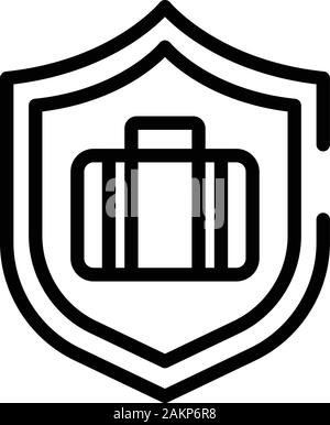 Borsa da viaggio di protezione, l'icona di stile di contorno Illustrazione Vettoriale