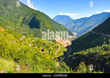 Shangri-la in yunnan jinsha paesaggio fluviale Foto Stock