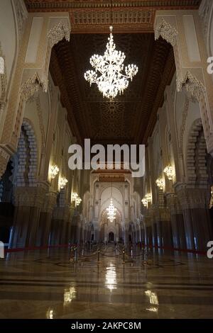 Casablanca Marocco Africa moschea Hassan II interno Foto Stock
