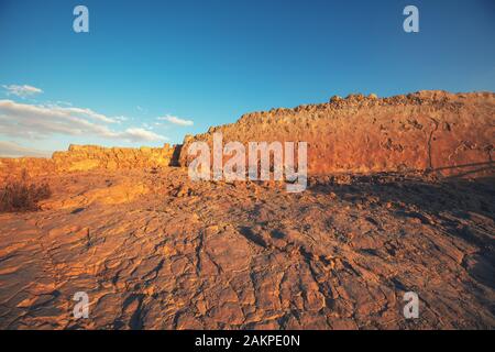 Rovine del re Erode il palazzo e fortezza nel deserto della Giudea, Israele Foto Stock