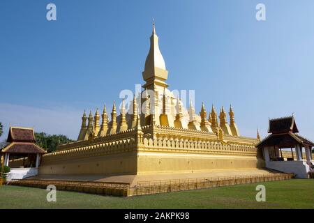 Dettaglio Di Stupa Buddista D'Oro, Pha Che Luang, Vientiane, Laos Foto Stock