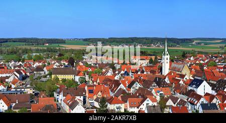 La città di Bad Saulgau da sopra Foto Stock