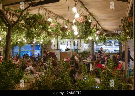 Ristorante, Deutsche Kolonie, Sderot Ben Gurion, Altstadt, Haifa, Israele Foto Stock