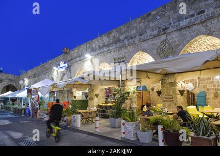 Ristorante, Mina-Markt, Altstadt, Akko, Israele Foto Stock