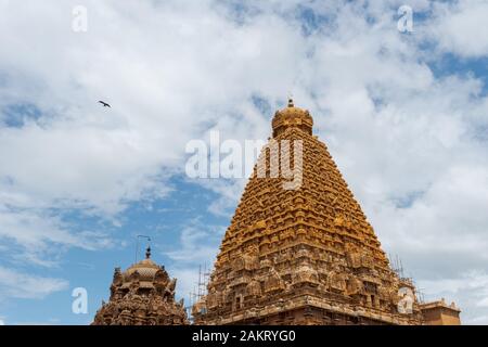 Tempio Brihadeeswara in Tanjore, Tamil Nadu, nell India meridionale Foto Stock